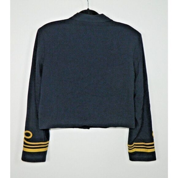 Karen Kane Jacket Blazer X-Large Blue Gold Button Embroidered Gold Rope Nautical - Picture 4 of 10